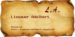 Lissauer Adalbert névjegykártya
